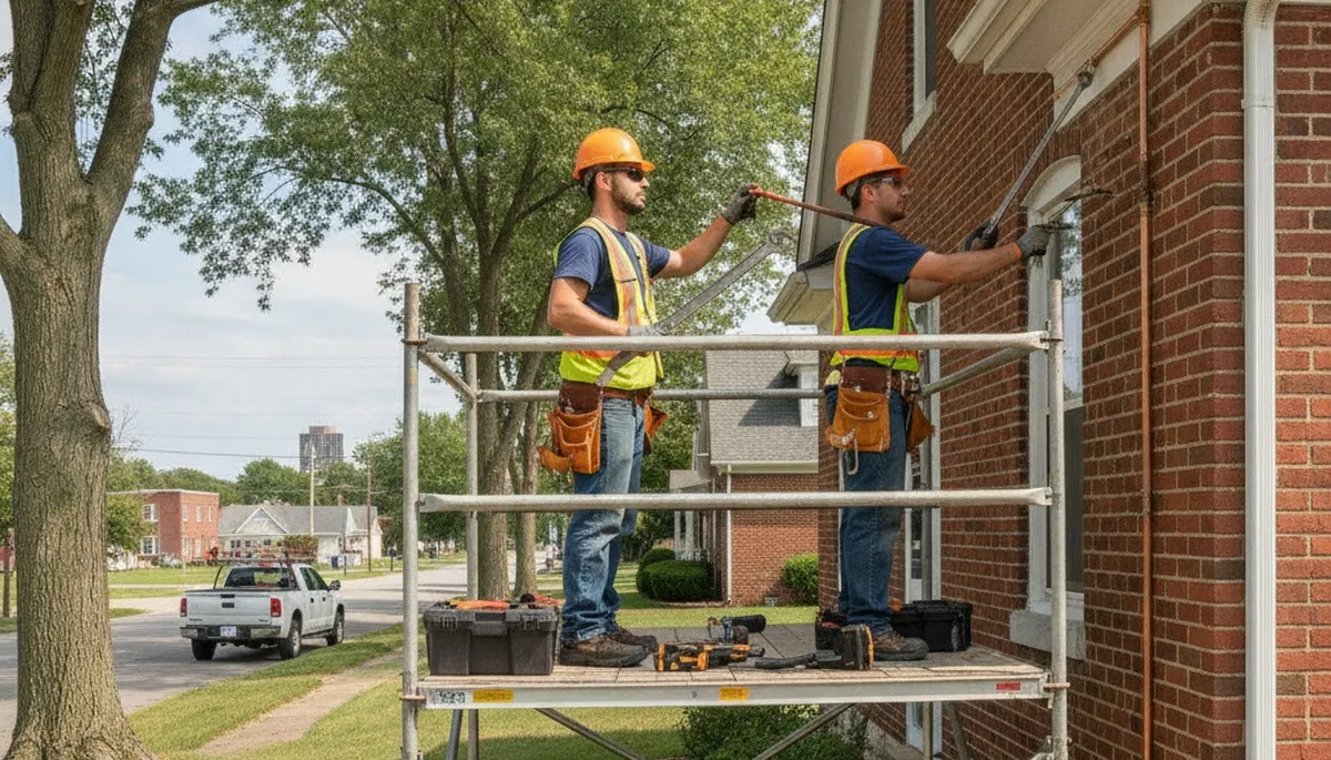 Evansville, IN plumber repairing a leaking pipe for reliable plumbing service