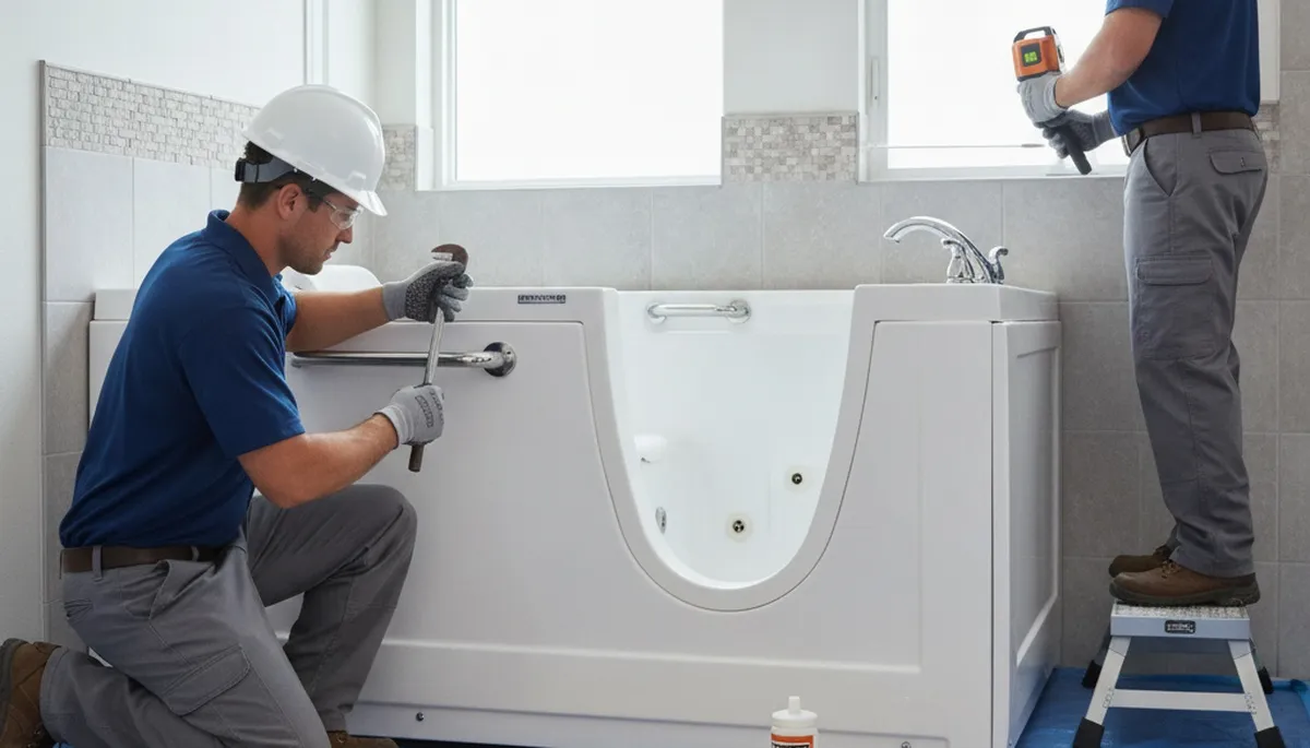 Walk in tub installation for Evansville, IN homes by local plumbing repair professionals